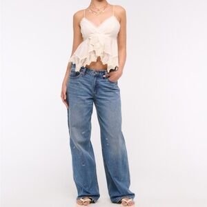 Abercrombie & Fitch Curve Love Low Rise Ultra Loose Jean Sz 25 short